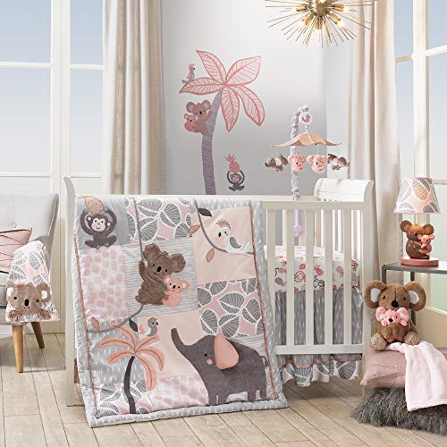Calypso Pink Gray Koala Elephant Musical Crib Mobile