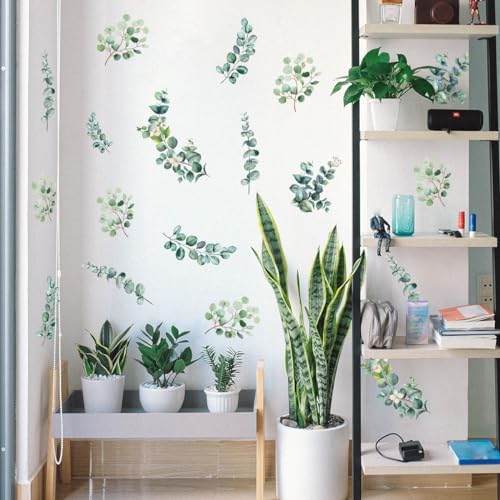 Eucalyptus Leaf Wall Decals for Bedroom Living Room Decor