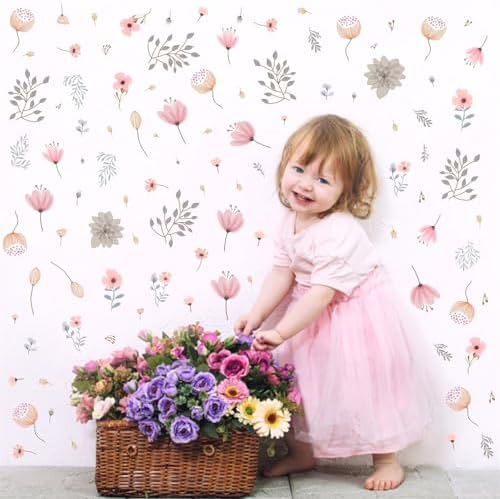 Kazova Boho Flower Wall Decals Peel and Stick