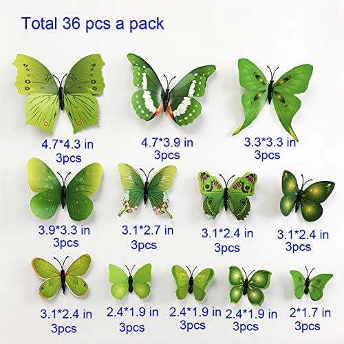36pcs 3D Colorful Butterfly Wall Stickers DIY Decor Craft Set for Kids and Babies