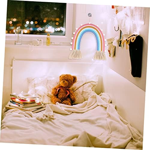 ABOOFAN 1pc Handmade Rainbow Woven Pendant Wall Decor