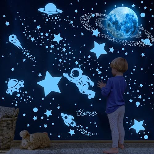 Glow in The Dark Stars Ceiling and Wall Decor for Kids Bedroom