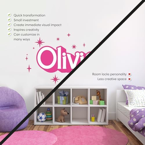 Custom Name Vinyl Wall Decal Sticker for Girls Room
