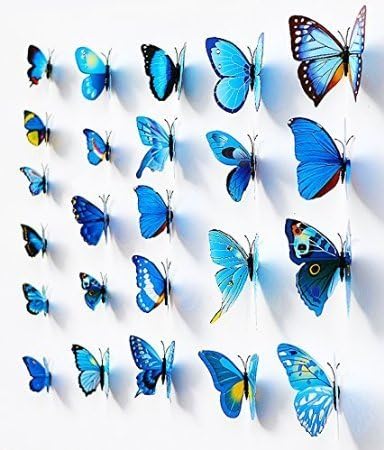 72 Pcs 6 Packs 3D Butterfly Wall Decals DIY Decorations