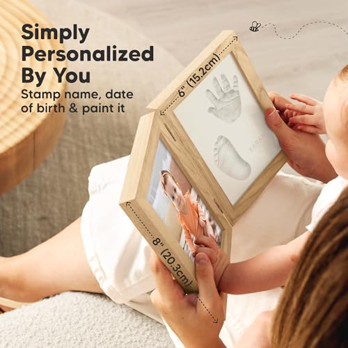 KeaBabies Personalized Hand Footprint Kit for Baby Showers