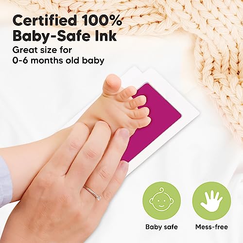 KeaBabies Inkless Hand Footprint Kit - 4 Pack for Baby Keepsakes and Newborn Memories