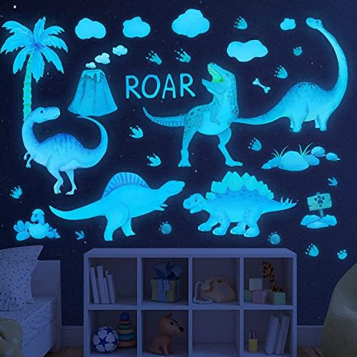 Glow in the Dark Dinosaur Wall Decals for Kids Room Decor