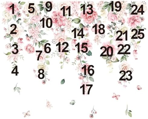 Wondever Large Pink Flowers Wall Stickers for Baby Nursery