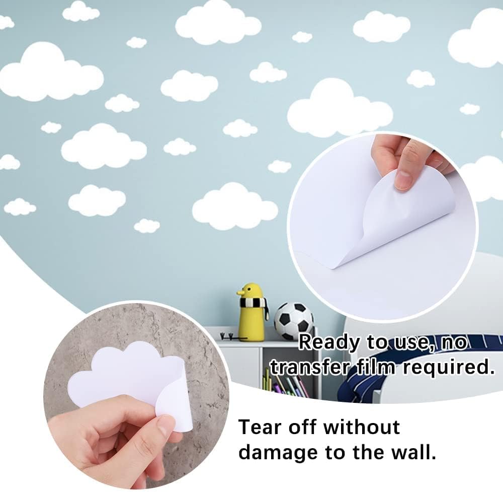 31pcs Big Clouds Vinyl Wall Decals DIY Removable Wall Art Decor