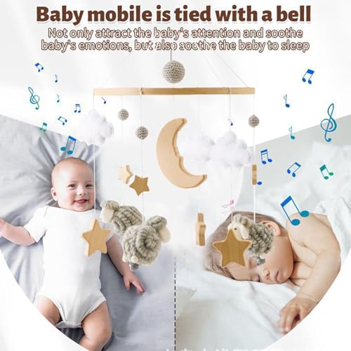 2025 Bohemian Style Baby Mobile with Clouds Moon Sheep