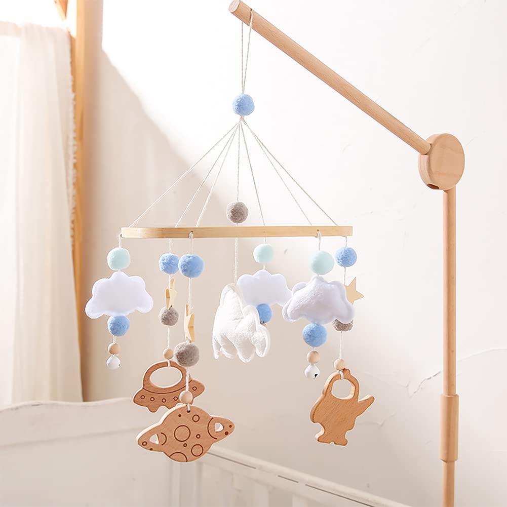 Baby Musical Crib Mobile with Rotating Wooden Pendant