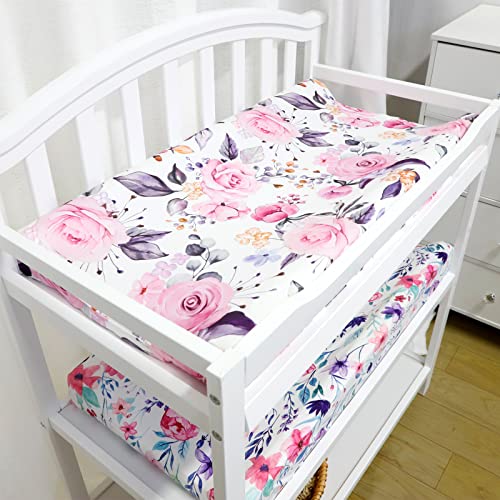 Floral Baby Diaper Changing Pad Cover 2 Pack