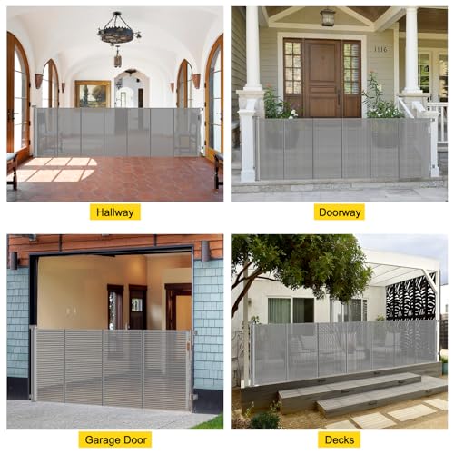 Reinforced 42 Tall x 100 Wide Retractable Baby Gate with Fiberglass Rods