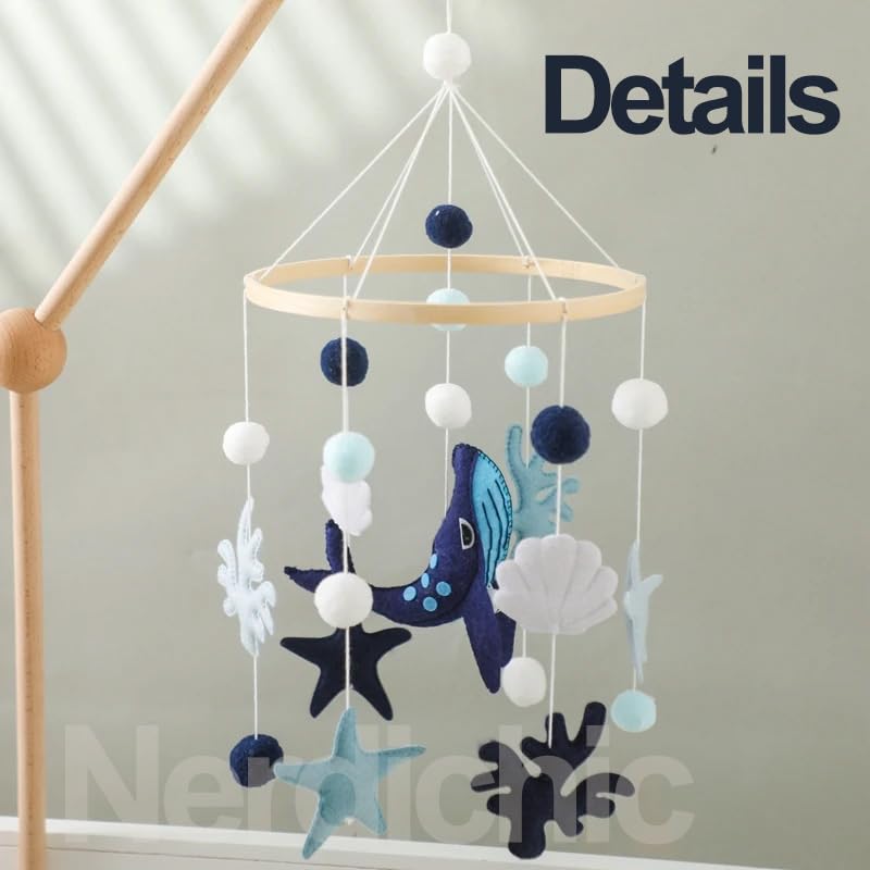 Whale Crib Mobile for Baby Nursery Decor