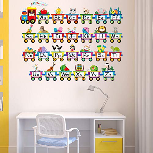 Outus 6 Piece Alphabet Train Wall Decals for Kids and Teens