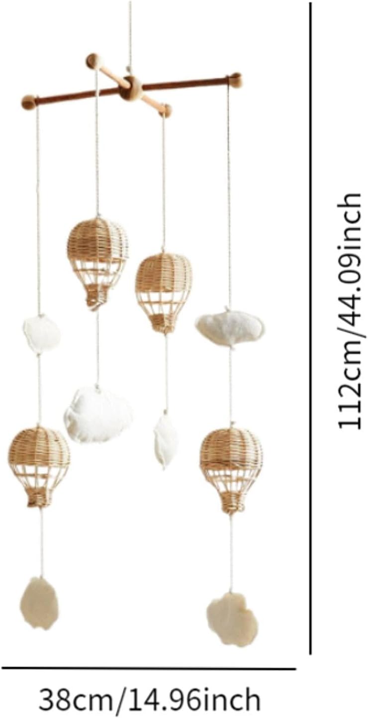 DYNWAVE Baby Mobile with Rattan Balloon and Cloud