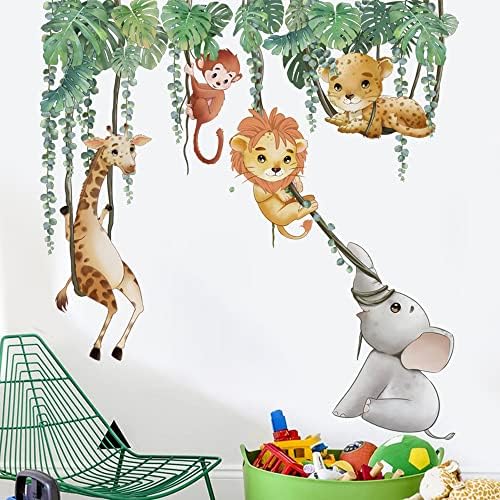 Runtoo Jungle Animal Wall Decals for Kids Room