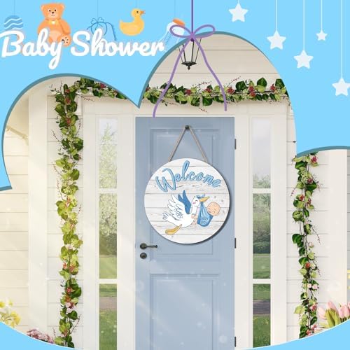 Chunful Baby Boy Welcome Sign Hanging Wreath