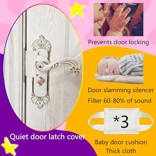 Door Silencer Cushion for Baby Quiet Close Pad 3 Pack Beige 41 x 31 Inches