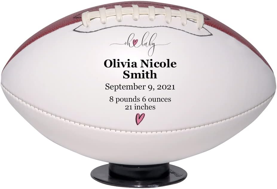 Personalized Baby Birth Announcement Football for Baby Shower or Nursery Decor 1