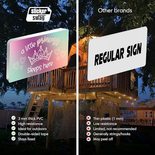 Princess Tower Door Sign Royal Room Decor 12x6 PVC Wall Sign