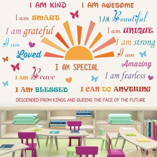 Inspirational Quotes Half Sun Peel and Stick Wall Decals for Baby Nursery Decor