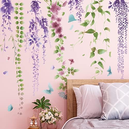 3D Hanging Flower Vines Wall Decal for Home Nursery Kids Room