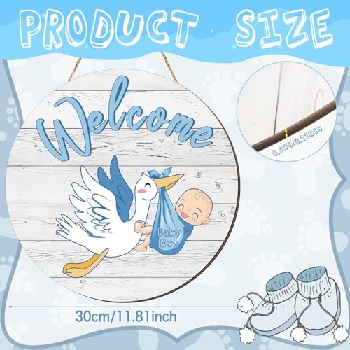 Chunful Baby Boy Welcome Sign Hanging Wreath