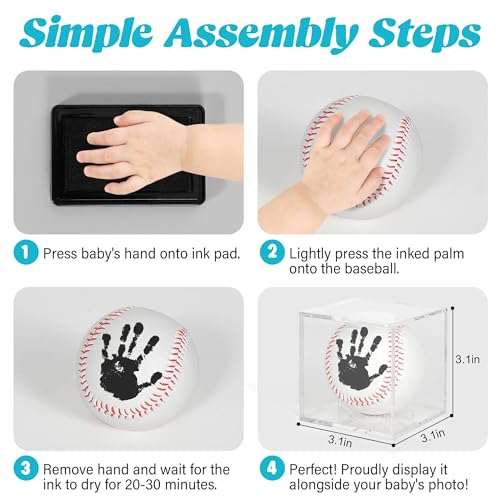 Baby Baseball Handprint Kit with Display Case