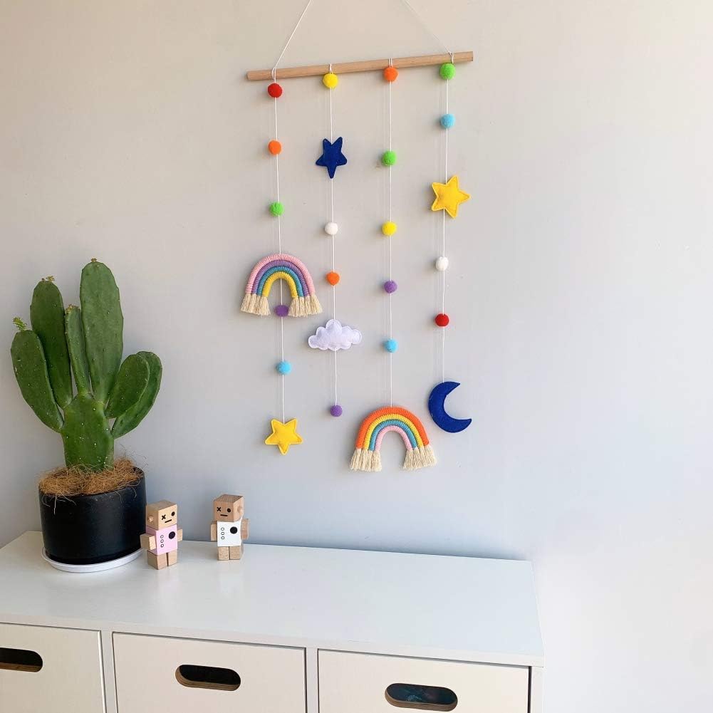 URMAGIC Macrame Rainbow Wall Hanging for Nursery