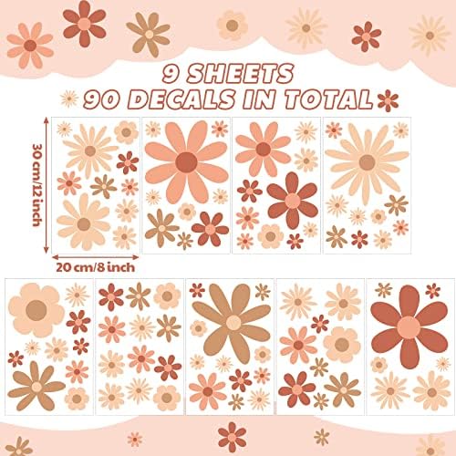 Kisston 90 Pcs Daisy Wall Decal Alphabet Stickers