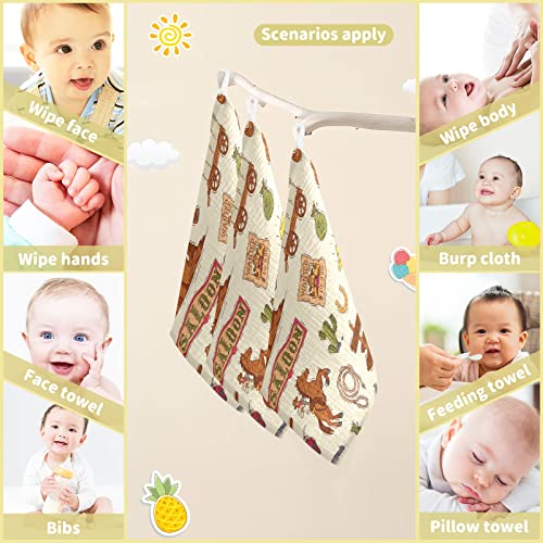WIFIU Cowboy Sheriff Baby Burp Cloths 3 Pack