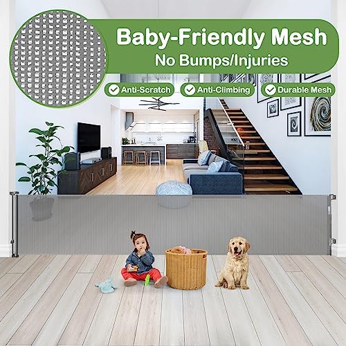 200 Inch Retractable Baby Gate for Wide Openings