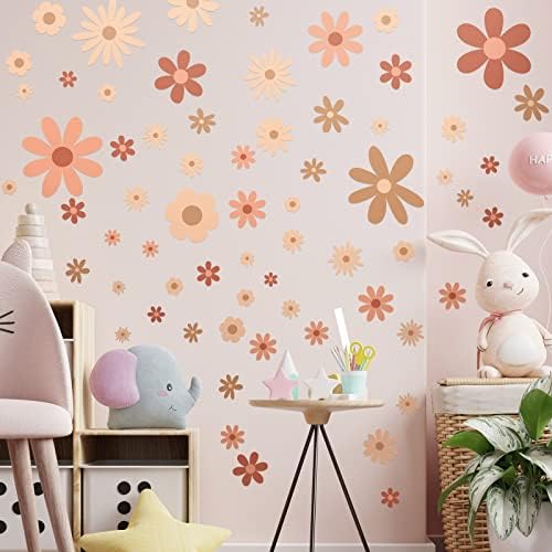 Kisston 90 Pcs Daisy Wall Decal Alphabet Stickers