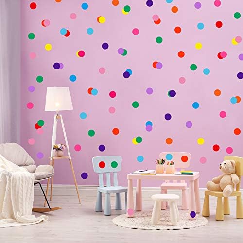 Zonon 240 Piece Rainbow Polka Dot Wall Decals