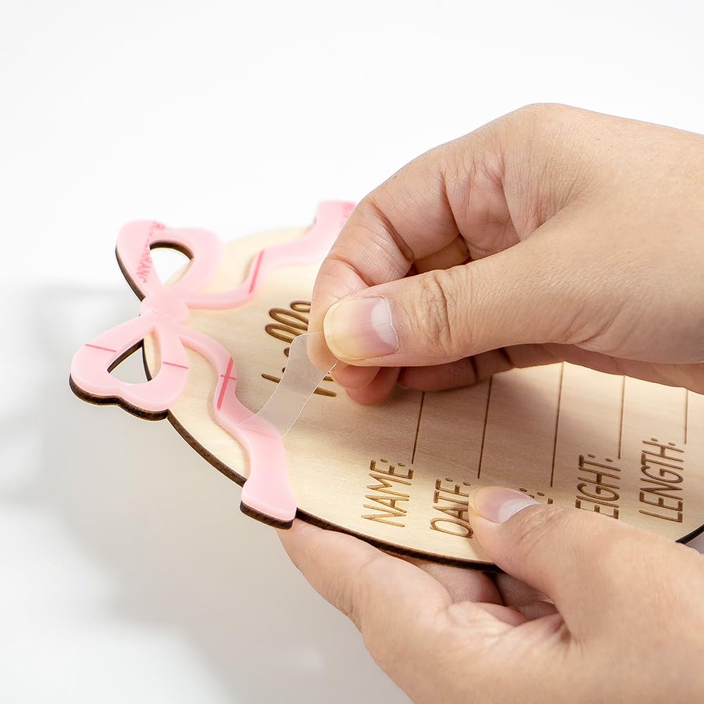 3D Baby Milestone Cards with Wooden Discs and Birth Announcement Sign for New Parents