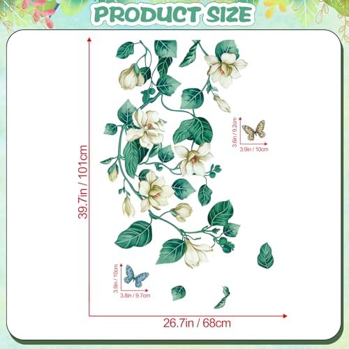 Amaonm Removable DIY 3D Blue Flower Wall Decals