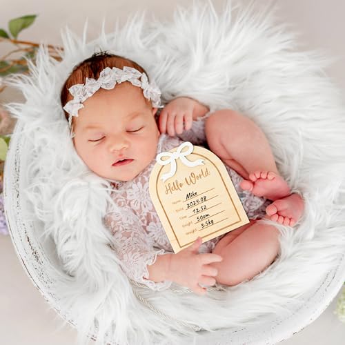 R HORSE Baby Birth Announcement Sign with 3D White Bow