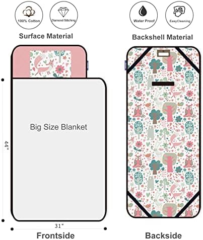 Toddler Nap Mat with Cotton Inner and Pillow for Daycare Travel