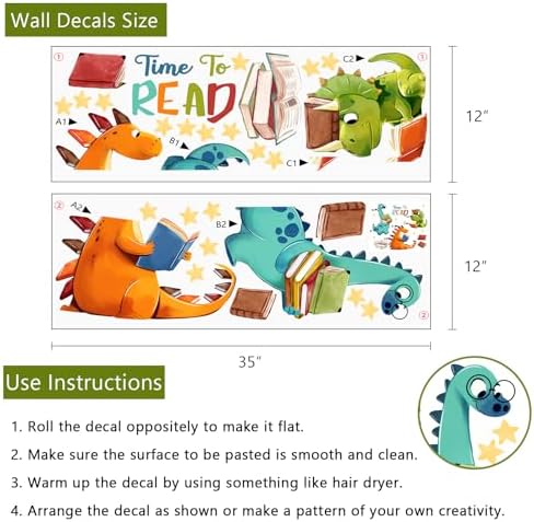 Yovkky Dinosaur Wall Decals for Kids Room Decor