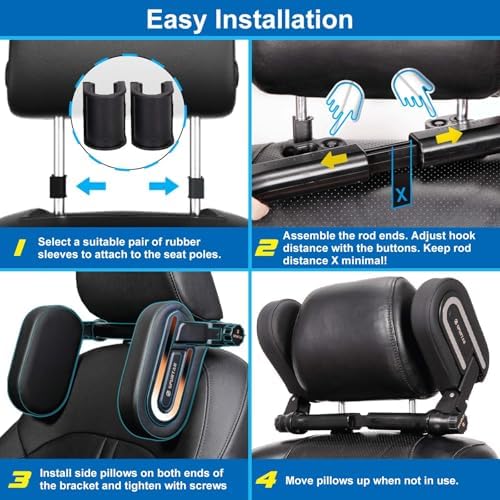 Spurtar Car Headrest Pillow for Kids with Adjustable Support