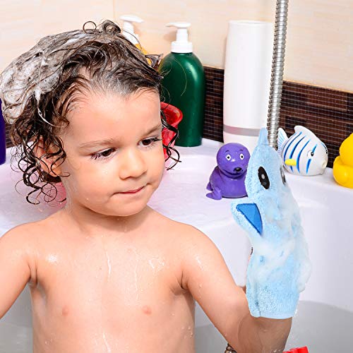 2 Pieces Baby Bath Mitts with Animal Designs