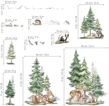 decalmile XL Pine Tree Wall Sticker Decor