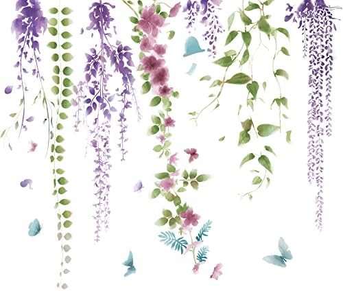 3D Hanging Flower Vines Wall Decal for Home Nursery Kids Room
