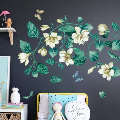 Amaonm Removable DIY 3D Blue Flower Wall Decals