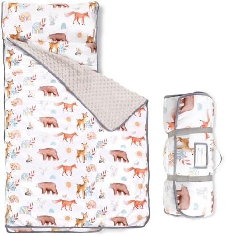 Toddler Nap Mat with Pillow and Blanket Soft Portable Sleep Mat for Kids