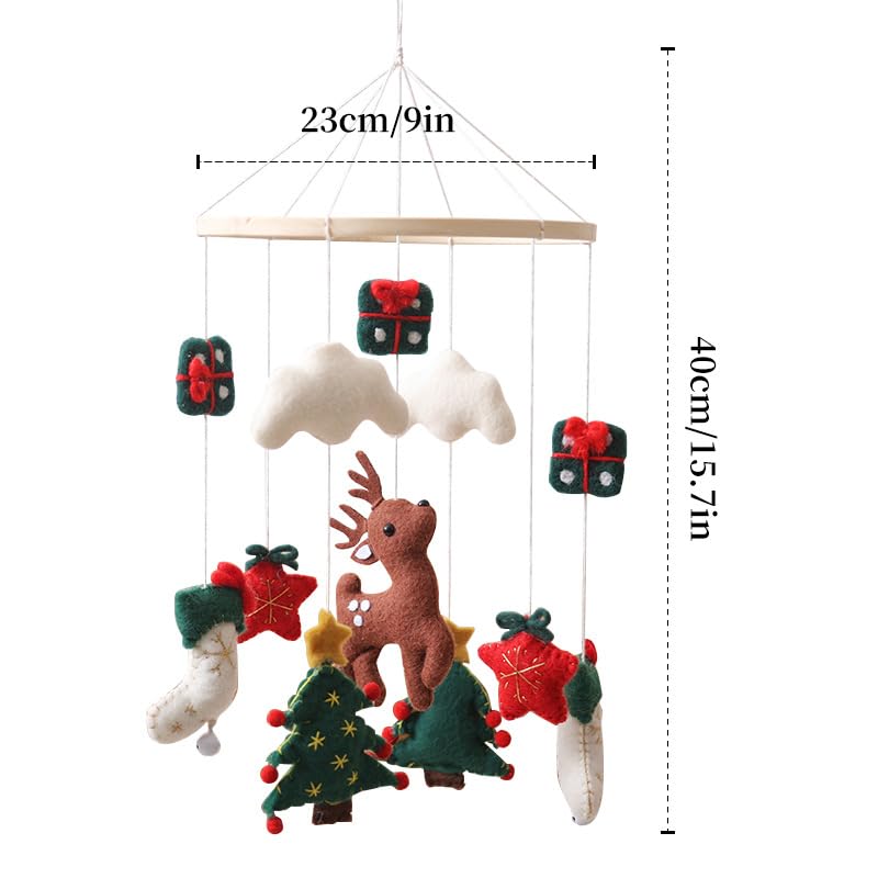 Christmas Crib Mobile Handmade Felt Reindeer Decor