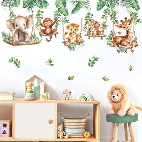 Jungle Animal Wall Stickers for Kids Room Decor