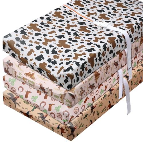 4 Pcs Western Pattern Baby Changing Pad Covers for Boys and Girls