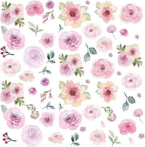 AOWDIAO 60 Pcs Flower Peel and Stick Wall Decals